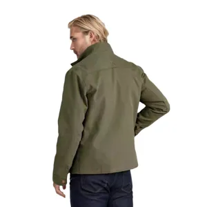 Chaqueta de trabajo casual para hombre con cuello solapa lisa abrigo vista trasera.