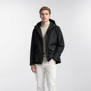 Herren Mode Freizeit Kapuzenjacke Herbst Frühling britischer Stil Oberbekleidung mit Taschen