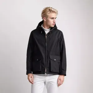 Herren Kapuzenjacke Herbst Frühling lässige Mode Oberbekleidung mit großen Taschen