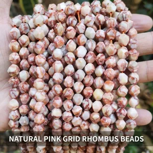 Natuurlijke roze jaspis kralen met diamant facet geslepen voor DIY sieraden maken