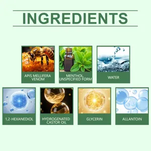South Moon bee venom joint care spray ingredient infographic showing active formula details.
