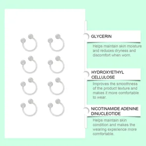 Transparent horseshoe piercing ring body jewelry comfortable daily wear accessories