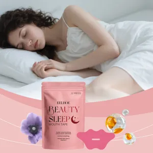 EELHOE Sleep Mouth Tape Anti Snoring Sleep Patch 12Pcs Herbal Essence Aloe Vera Vitamin E Lavender Night Breathing Correction Patch
