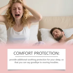 Effective snoring relief herbal sleep patches shown in a bedroom scenario