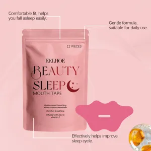 Close-up detail of EELHOE beauty sleep mouth tape packaging with gentle aloe vera formula