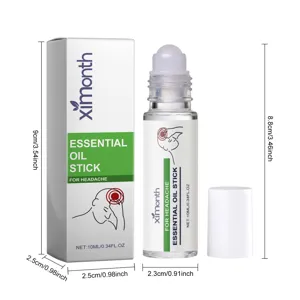 XIMONTH essential oil roller stick for head massage, portable travel size 10ml.