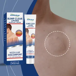 Gros plan sur la crème South Moon pour lipomes montrant l'effet sur les nodules graisseux