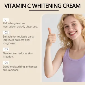 Detail vitamine C whitening crème met voordelen en verfrissende textuur