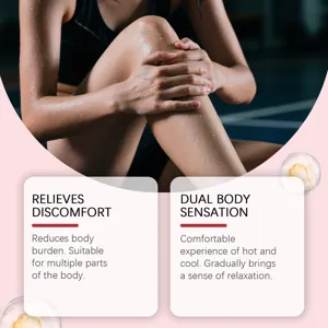 Close-up of joint soothing gel application on knee showing relief effect