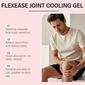 Detail of Flexease joint cooling gel benefits for relieving knee discomfort and stress