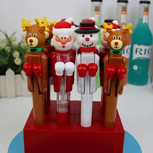 Weihnachts Cartoon Boxstifte mit Weihnachtsmann, Rentier und Schneemann im Halter