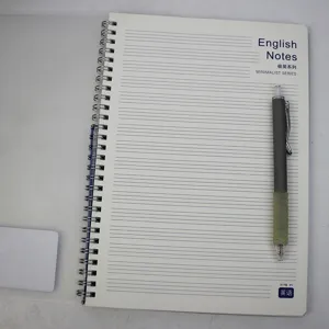 B5 spiral notebook with lined paper minimalist design English notes study notepad for students