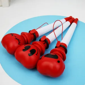 Heart-shaped novelty ballpoint pen creative decompression bouncing stationery detail view.