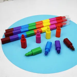 Crayones de Bloques de Construcción Apilables Creativos 8 Colores Crayones de Cera Cuadrados Pasteles al Óleo Niños Estudiantes Arte Regalos