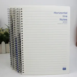 B5 spiral notebook with horizontal lines, minimalist white cover for student study daily.
