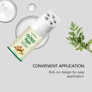 LANISKA ginger mugwort massage serum with roller design for easy daily body care and soothing.