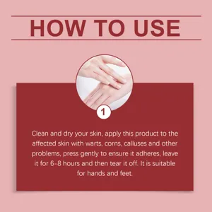 Detailed instruction guide for skin care patch usage, ensuring proper application on hands and feet.