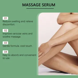 Nahaufnahme glatter Beine zur Veranschaulichung der Vorteile des Massageserums