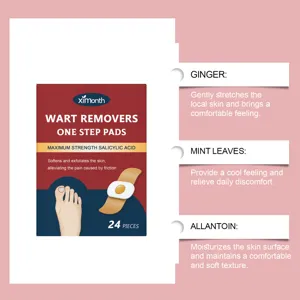 XIMONTH wart remover pads 24pcs gentle skin care patch with salicylic acid and herbal extracts.