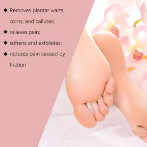 Ximonth foot care patch detail showing exfoliating and wart removal functions for daily foot care.