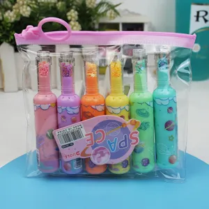 Evidenziatori Simpatici a Forma di Bottiglia di Vino in Plastica Colori Pastello Punta a Scalpello Pennarelli Glitter Stella Spazio Pianeta Scuola Ufficio