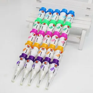 Cute stackable snowman pencils for kids, creative multi-section non-sharpening school stationery.