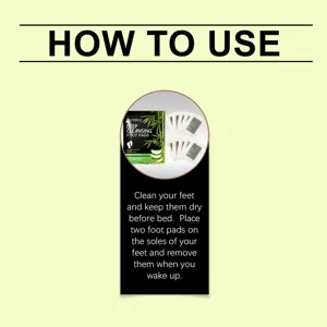Visual instructional guide showing how to use Laniska botanical deep cleansing foot pads