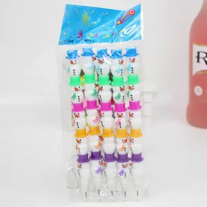 Close-up of cute snowman stacking pencils, detachable multi-color building block design.