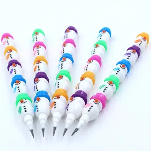 Cute 5-segment snowman stackable pencil non-sharpening creative student stationery writing tool