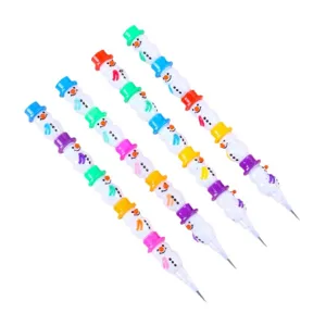 Cute stackable snowman pencils for kids, colorful multi-point non-sharpening school stationery.