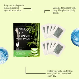Detail of LANISKA deep cleansing foot pads with bamboo and aloe essence extracts