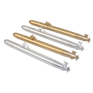 Neuartige u-boot geformte kugelschreiber in gold und silber, kreative schreibwaren geschenke.