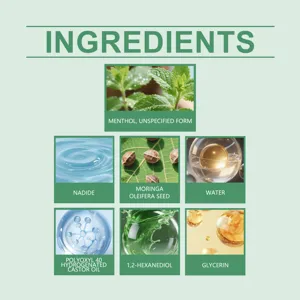 Tabella dettagliata degli ingredienti con estratti vegetali naturali e componenti essenziali.