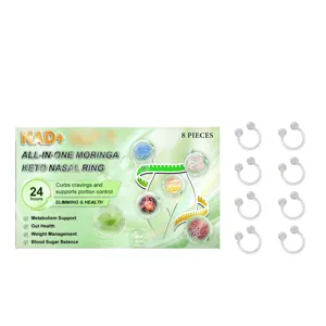 Set di anelli nasali cheto a base vegetale con 8 pezzi trasparenti per il benessere del corpo.