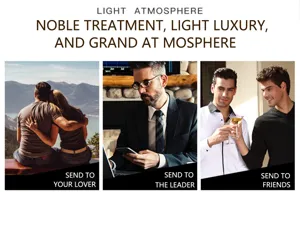 Display lifestyle che mostra idee regalo per portafogli da uomo sottili per amici e partner.