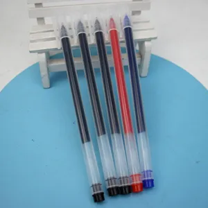 Large Capacity Gel Pen 0.5 Needle Tip Transparent Barrel Signature Pen Black Red Blue Ink Smooth Writing Pen For Student Exam Office Stationery
