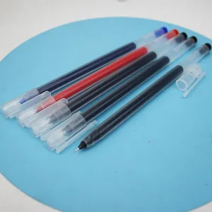Gel pen 0.5mm needle tip smooth writing black blue red ink student exam pen detail view