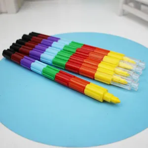 Stacking crayons multi-color building block wax pens creative stationery painting tool