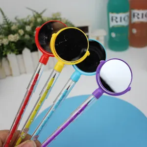Creative multi-segment stackable pencil with small mirror top, colorful cute student stationery.