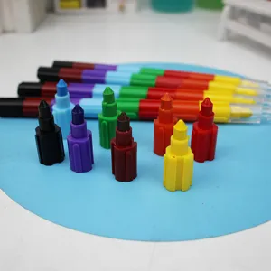 Creative stackable block crayons, 8-color colorful oil pastels for students school stationery.