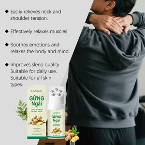 Laniska ginger mugwort massage roller serum for neck and shoulder relaxation daily care.