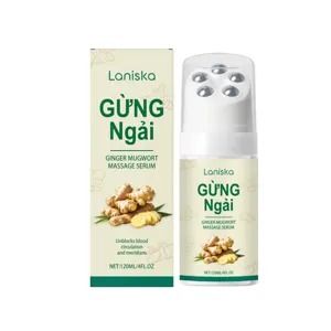 Laniska ginger mugwort massage serum 120ml roller bottle soothing neck and shoulder care