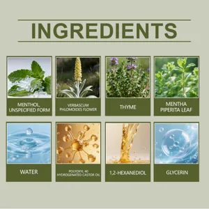 Gedetailleerde ingrediënten-infographic met natuurlijke plantenextracten en actieve.