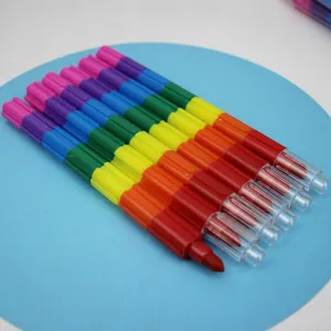 Steckbare Buntstifte Block Malstifte 7 Farben stapelbare Malstifte fuer kreative Kinder