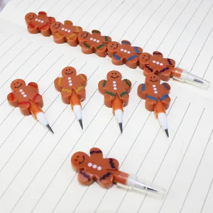 Detalle de lápiz apilable de hombre de jengibre lindo, diseño bullet para estudiantes.