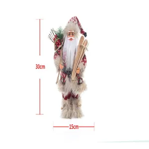 Statuina di Babbo Natale in piedi alta 30 cm con dimensioni e abbigliamento festivo