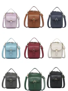 Colección multicolor de bolsos mensajeros para móvil en cuero granulado con herrajes dorados