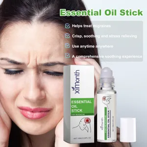 Ximonth essential oil roll-on stick detail view, portable body care for soothing relief.