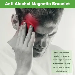 Anti alcohol magnetic bracelet designed to relieve migraines and eliminate daily stress effectively.