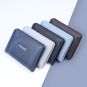 Juego de carteras delgadas de cuero vintage para hombres en varios colores elegantes